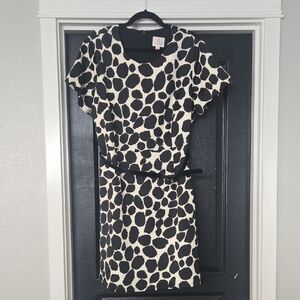 JB by Julie Brown Animal Print Giraffe Print Satin Seath Dress Size 12